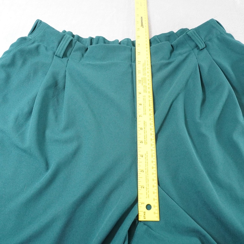 Halara Wide Leg High Waist Work Pants Womens XL Teal Green Waffle Stretch Casual - Picture 5 of 12